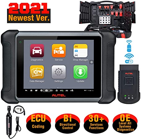 Autel MaxiSys MS906BT with MV108 Automotive Scan Tool, 2021 Newest Car Diagnostic Scanner with Full System Diagnostics & 31 Services, ECU Coding, Active Test, Oil Reset, EPB, SAS, DPF