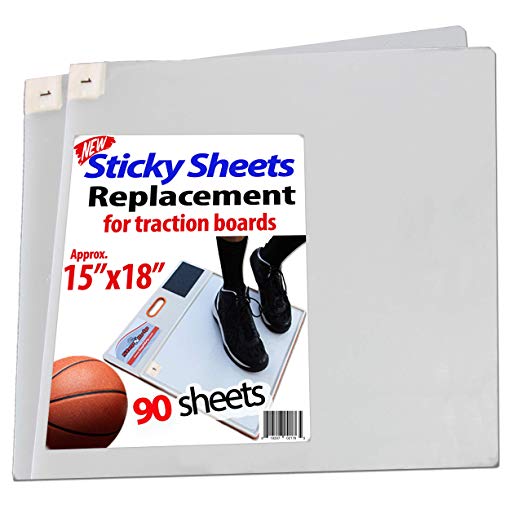 StepNGrip Sticky Mat/Pad Replacement Sheets, Fits All Traction Board, Approximate Size 15" x 18", Transparent. Great for Grip and Traction, Volleyball, Wrestling (Transparent, 90 Sheets)