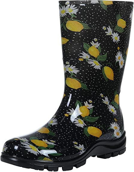 Asgard Women's Mid Calf Rain Boots Short Waterproof Garden Shoes