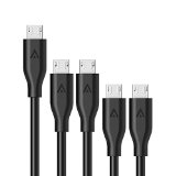 Anker 5-Pack PowerLine Micro USB - The Worlds Fastest Most Durable Charging Cable Assorted Lengths for Samsung Nexus LG Motorola Android Smartphones and More Black
