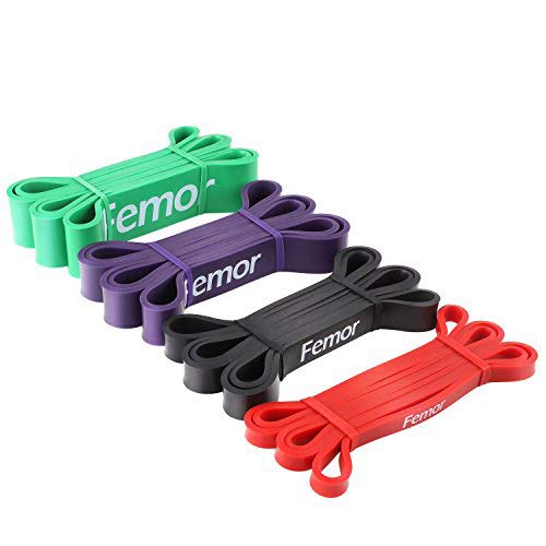 femor Pull Up Assist Bands - Stretch Resistance Band - Mobility Band - Powerlifting Bands for Body Stretching, Powerlifting and Resistance Training, Set of 4