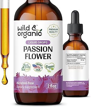 Passion Flower Herb Tincture - Organic Passionflower Liquid Extract Supplement - Vegan, Alcohol Free Drops - 2 fl oz