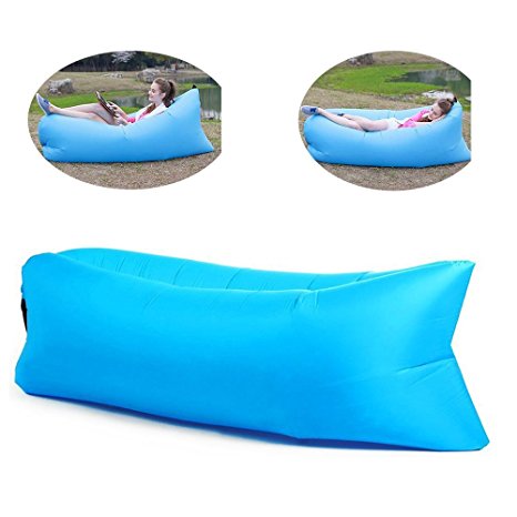 Funfest Fast Inflatable Lounger Air Filled Balloon Furniture, Outdoor Hangout Bean Bag, Sleeping Lazy Sofa, Portable Waterproof Compression Sacks for Camping, Beach
