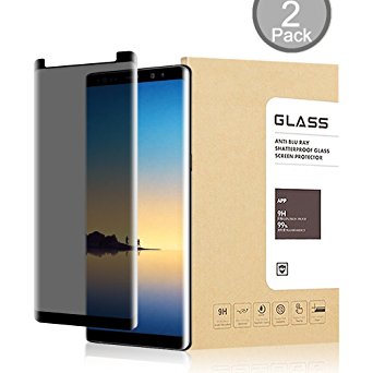 Hoperain Samsung Galaxy Note 8 Privacy Screen Protector 3D Curved Tempered [Case Friendly] Glass Screen Film for Samsung Galaxy Note 8 (Black) 2 Pack