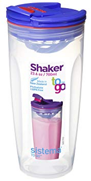 Sistema Klip It Collection Shaker to Go Drink Shaker, 23.6 Ounce/ 3 Cup