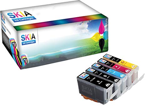 Skia 5 Pack PGI5 CLI8 Replacement Ink Cartridges for Canon PIXMA iP4200 PIXMA iP4300 PIXMA iP4500 PIXMA iP5200 PIXMA iP5200R MP500 MP530 MP600 MP610 MP800 MP800R MP810 MP830 MX850