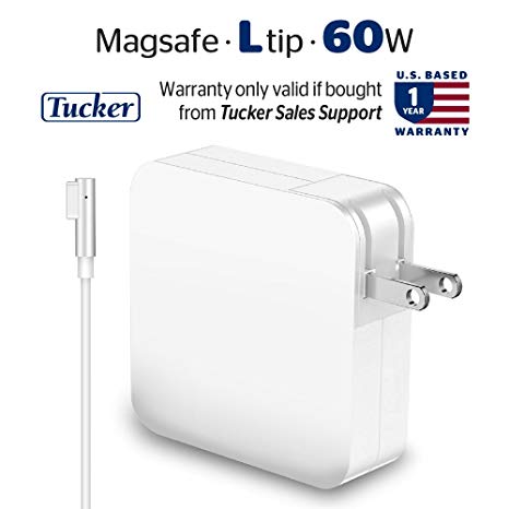 Macbook Pro Charger, 60W Power Adapter (L) Magsafe 1 Style Connector - Tucker TM - Replacement Charger Compatible with 60W for Apple Mac Book Pro 11 inch/13 inch/15 inch…