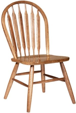Dooley's 3107 Solid Oak Arrowback Dining Chair, 17-3/4" Length x 17-3/4" Width x 37-1/2" Height, Harvest Finish
