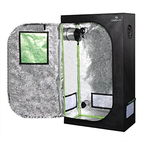 36"x20"x62" Mylar Hydroponic Grow Tent with Obeservation Window and Floor Tray for Indoor Plant Growing (36"x20"x62")