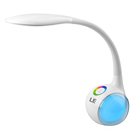 LE Dimmable LED Desk Table Lamp Multicolor 7W 3 Brightness Levels Touch-Sensitive Control Flexible Arm Eye Protective Reading Bedroom Light