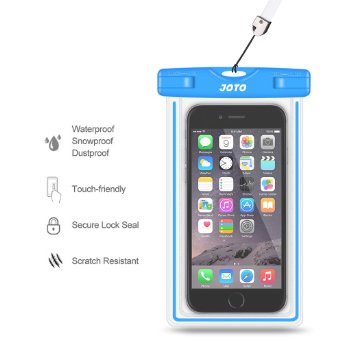 Universal Waterproof Case, JOTO Cell Phone Dry Bag for Apple iPhone 6S 6,6S Plus, 5S 5, Samsung Galaxy S6, Note 4 3, HTC LG Sony Nokia Motorola (Blue)