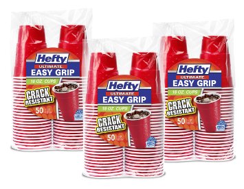 Hefty Ultimate Easy Grip Cups 18 Ounce, 150 Count