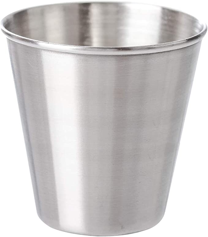 Thirsty Rhino Stainless Steel Shot Glass, Condiment Sauce Dressing Cup, 2 Ounce (Set of 6)