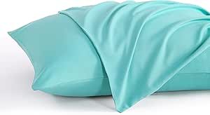 NTBAY King Pillow Cases Set of 2, 2 Pack Brushed Microfiber 20x36 Pillow Cases, Soft, Wrinkle, Fade, Stain Resistant Aqua Pillow Cases with Envelope Closure, 20x36 Inches, Aqua