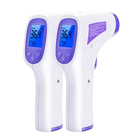 Forehead Thermometer, 2 Packs Non-Contact Infrared Thermometer Accurate Digital Temperature Gun, Portable Body Basal Thermometer for Kids and Adult,Instant Reading Temperature