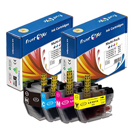 PrintOxe™ Compatible 4 Ink Cartridges for LC3019 XXL ( Black, Cyan, Magenta, & Yellow) LC 3019XXL High Yield of LC3017 Complete Set LC 3019 for Brother Printers MFC J5330DW , J6530DW , J6930DW , J6730DW (Non OEM)