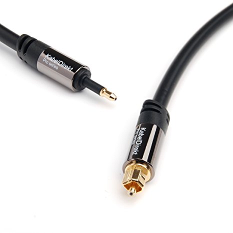 KabelDirekt 4m Mini TOSLINK Optical Digital Audio Cable - PRO Series