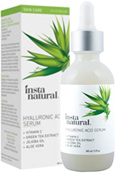 InstaNatural - Hyaluronic Acid Serum - With Vitamin C, Organic & Pure Ingredients for Dry Skin, Wrinkle, Fine Line, Eye Bag Defense - Advanced Anti Aging Moisturizer for Men & Women - 2 oz