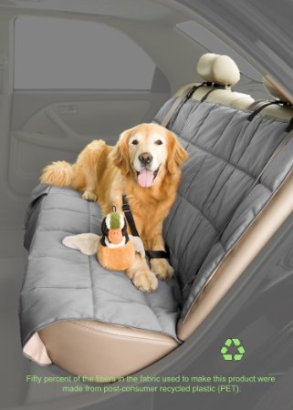 Duragear Dog Car Seat Cover  Quilted Reversible SlateSand