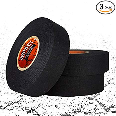 Impact Athletic Tapes – Athletic Tape 1" x 25 Yards (3 Pack) (Hockey & Lacrosse Stick Tape) 50/50 Polyester & Cotton for Durability - 100% Natural Rubber Adhesive – Hypoallergenic