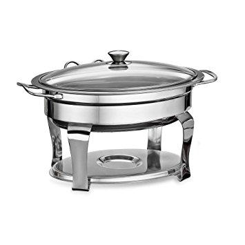 Tramontina Gourmet Collection 4.2 Qt Oval Chafing Dish - Stainless Steel with Mirror Finish