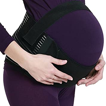 Maternity Pregnancy Support Belt/Brace - Back, Abdomen, Belly Band - NEOtech Care brand - Black - Size L