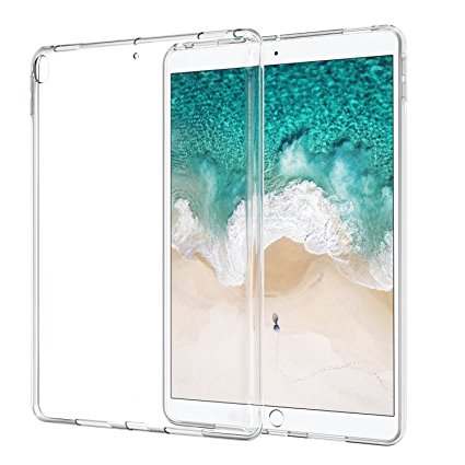 iPad Pro 10.5 Case - Atic Premium Soft Skin Flexible Bumper Transparent TPU Rubber Back Cover Protector for Apple iPad Pro 10.5 Inch 2017 Released Tablet, Crystal Clear