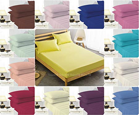 Non Iron 16"(40cm) EXTRA DEEP Fitted Bed Sheets ~ PERCALE Quality for THICK MATTRESS (KING, CREAM)