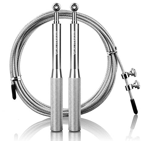 SPORT FERVOUR Speed Jump Rope with Anti Slip Handles-Adjustable-Speed Ball Bearing-High Speed Jump Rope for Boxing,Workout,MMA Fitness Training
