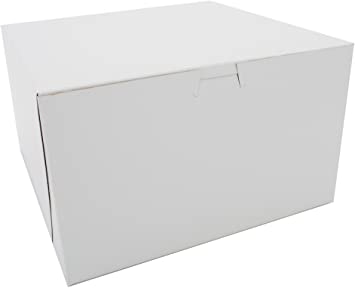 Southern Champion Tray 0979 Premium Clay Coated Kraft Paperboard White Non-Window Lock Corner Bakery Box, 10" Length x 10" Width x 6" Height (Case of 100)