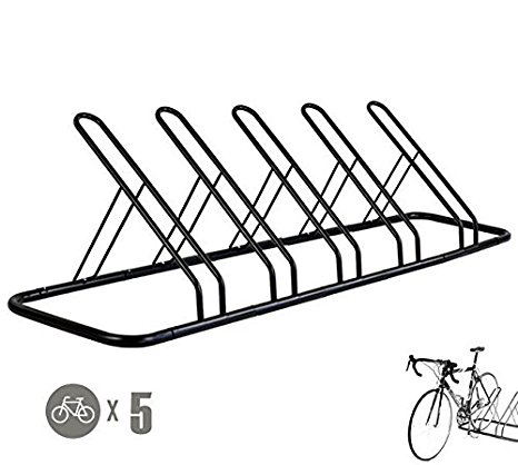 1 - 5 Bike Floor Parking Rack Storage Stand Bicycle