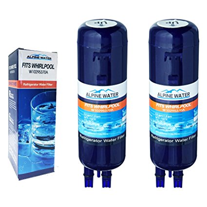 Alpine Water Water Filter, Compatible with Whirlpool W10295370A and W10295370 Kenmore 469930 models, 2 pack.