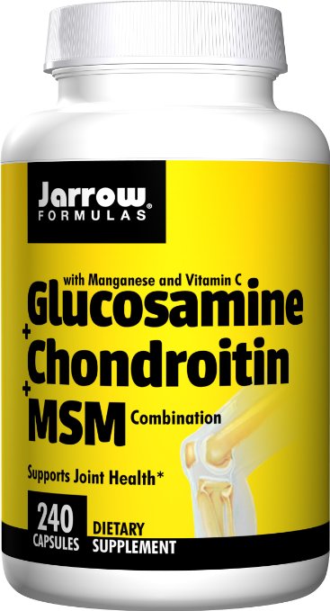 Jarrow Formulas Glucosamine and Chondroitin and MSM Caps, Supports Joint Health, 240 Caps