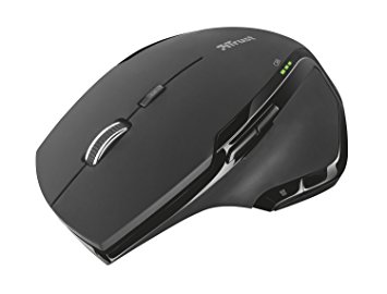 Trust Evo Advanced Wireless Optical Mouse, 8 Buttons, Ergonomic, Rubber Coated, LED Indicators