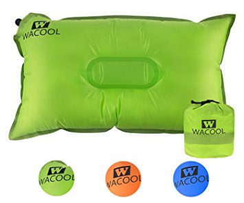 WACOOL Inflatable Travel Camp Pillow, Self Inflating Travel Camp Pillow, Air Travel Camp Pillow