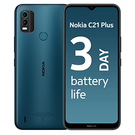 Nokia C21 Plus Android Smartphone, Dual SIM, 3-Day Battery Life, 4GB RAM   64GB Storage, 13MP Dual Camera with HDR | Dark Cyan