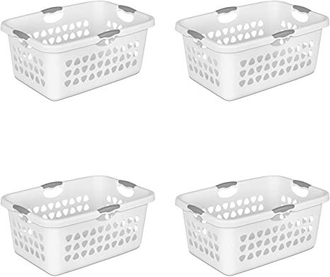 STERILITE 2 Bushel Laundry Basket, White (Available in Case of 4 or Single Unit)