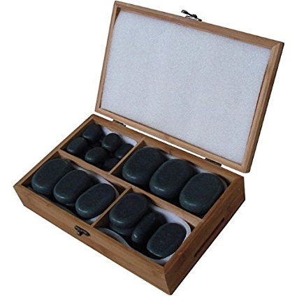 Sivan Health and Fitness Basalt Lava Hot Stone Massage Kit with 36 Pieces *New and Improved Packaging*