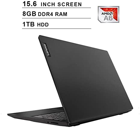 2020 Lenovo Newest IdeaPad S145 15.6 Inch Premium Laptop, AMD APU A6-9225 up to 3.1 GHz, AMD Radeon R4, 8GB DDR4 RAM, 1TB HDD, WiFi, Bluetooth, HDMI, Webcam, Windows 10, Black