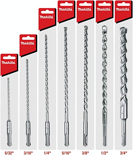 Makita 7 Piece - SDS-Plus Complete Drill Bit Set for SDS  Rotary Hammers - Deep HD Drilling Into Concrete & Masonry