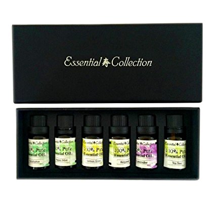 Classic Set of 6 Therapeutic Grade Essential oils 10ml. Beautiful Essential Oils Kit to Help you Relax. The Perfect Aromatherapy Oil Kit. Great for Bath Oils, Oil Diffusers, Oil Blends, Burner. 100% Money Back Guarantee