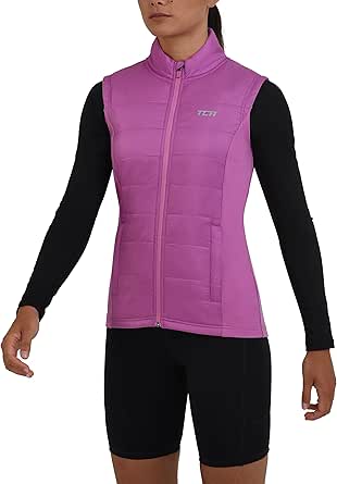 TCA Women's Excel Runner Walking Hiking Lightweight Thermal Padded Vest with Zipper Pockets, Winter Puffer Vest for Women