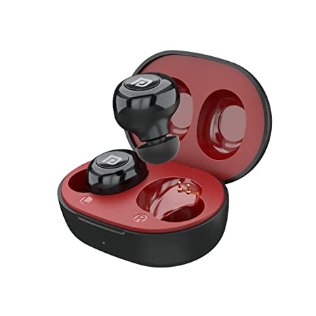 Portronics Harmonics Twins S3 Smart TWS Bluetooth 5.2 Earbuds with 20 Hrs Playtime, 8 MM Drivers, Lightweight Earbuds(Red)