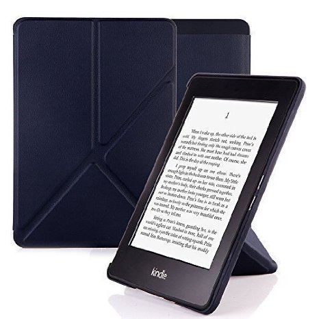 Nouske Amazon All-New Kindle Paperwhite Origami Cover Case Stand Sleeve Protective Skin Auto Sleep, Navy Blue