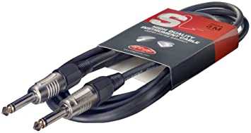 Stagg SGC1.5DL Pro-Series 1.5m Jack to Jack Instrument Cable - Black