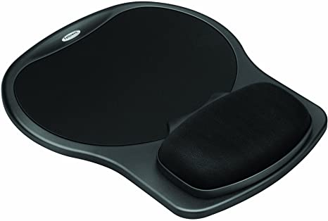 Fellowes Easy Glide Gel Wrist Rest & Mouse Pad - Black (FEL93730)