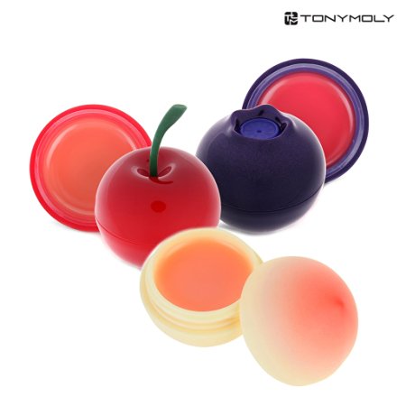 [TONYMOLY] Mini Lip Balm 7g (3 Set (Cherry   Blueberry   Peach))