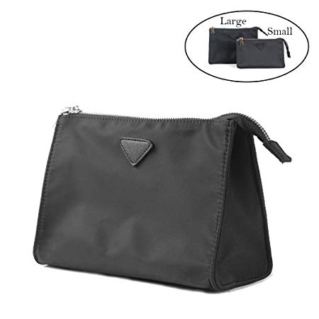 LIKU Cosmetic Pouch Clutch Makeup Bag Waterproof Insert Bag(Small, Black)