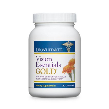 Dr. Whitaker's Vision Essentials Gold with 40 mg of Lutein Plus 16 Vision Supportive Nutrients for Premium Eye Nourishment and Support, 120 capsules (30 day supply)