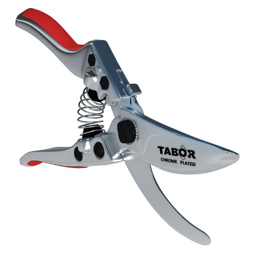 Heavy-Duty Professional Pruning Shears | High Quality Chrome Plated Bypass Pruner | Special Design for L XL Hands | Join the Tabor Family and Enjoy Our 12-Month Warranty!